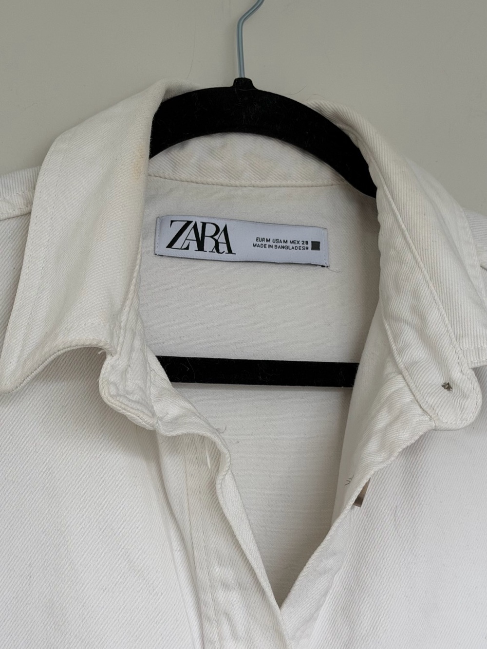 Zara Off-White Button-Front Oversized Shacket - Picture 4 of 5